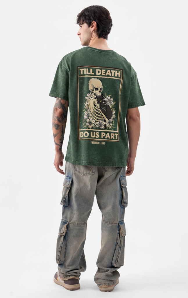 Till Death Acid Wash Oversized T-Shirt