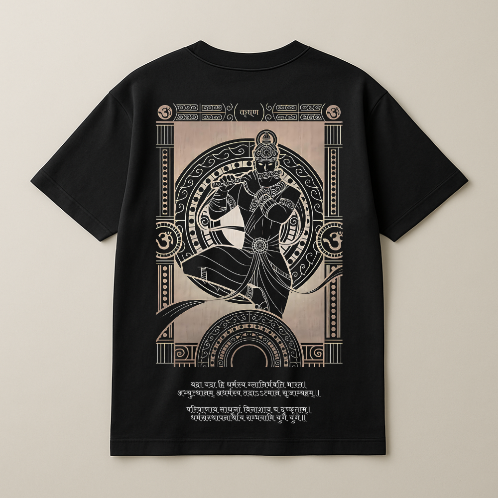The Divine Strategist – Krishna Oversized T-shirt